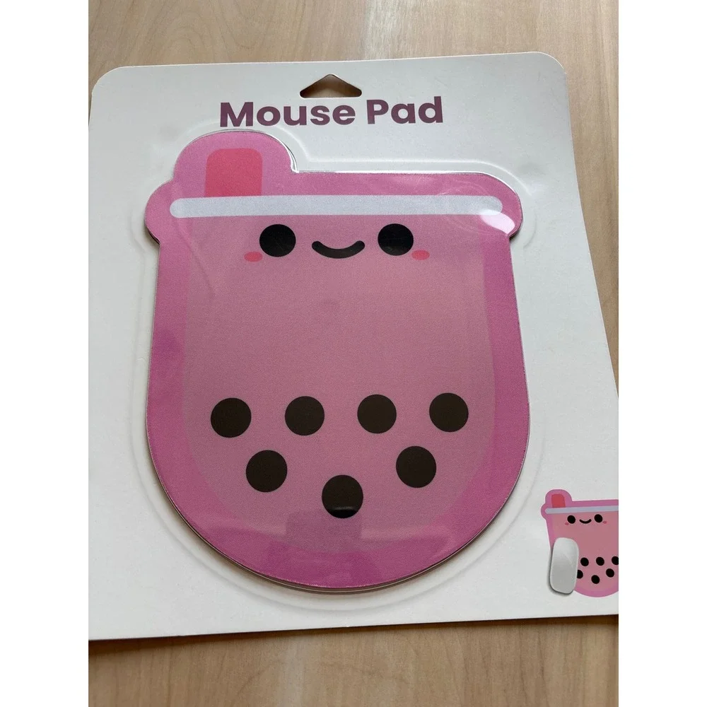 iJOY Boba Tea Mousepad 8.5x10 Pink Kawaii Cute Shaped Non-Slip Base Dorm Gift